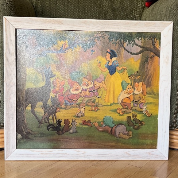 DISNEY 1947 Framed 24”x20” Print Good Friends, All! Shwind & Son Snow White - Picture 3 of 12